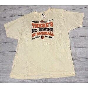 Baltimore Orioles SGA "THERE'S NO CRYING IN BASEBALL" XL White T-Shirt MLB NWT